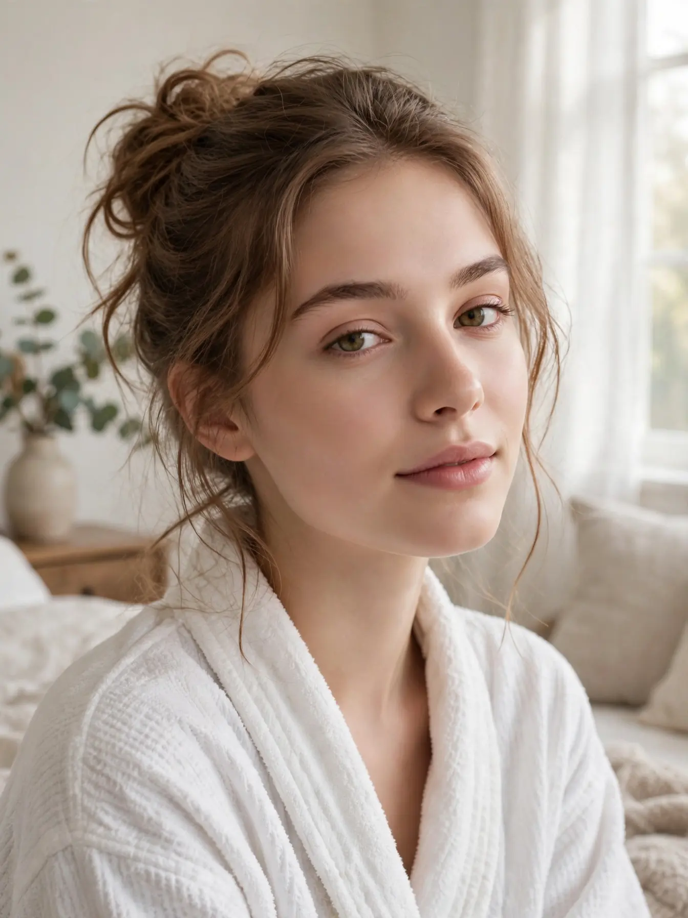 Soft natural morning waves from an overnight bun